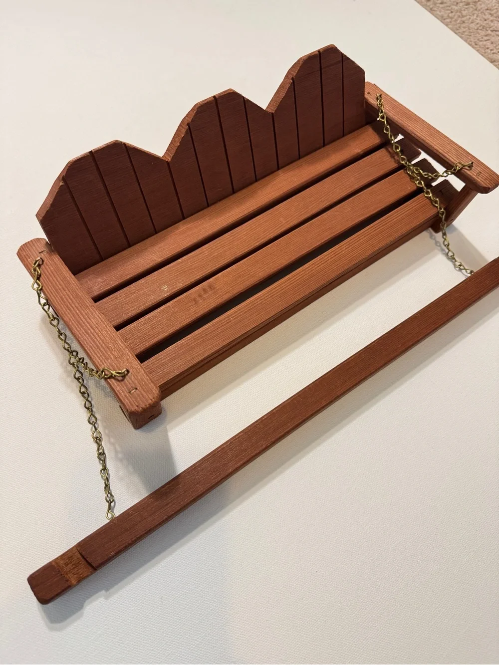 Handcrafted Vintage Wooden Doll Hanging Swing 11.5